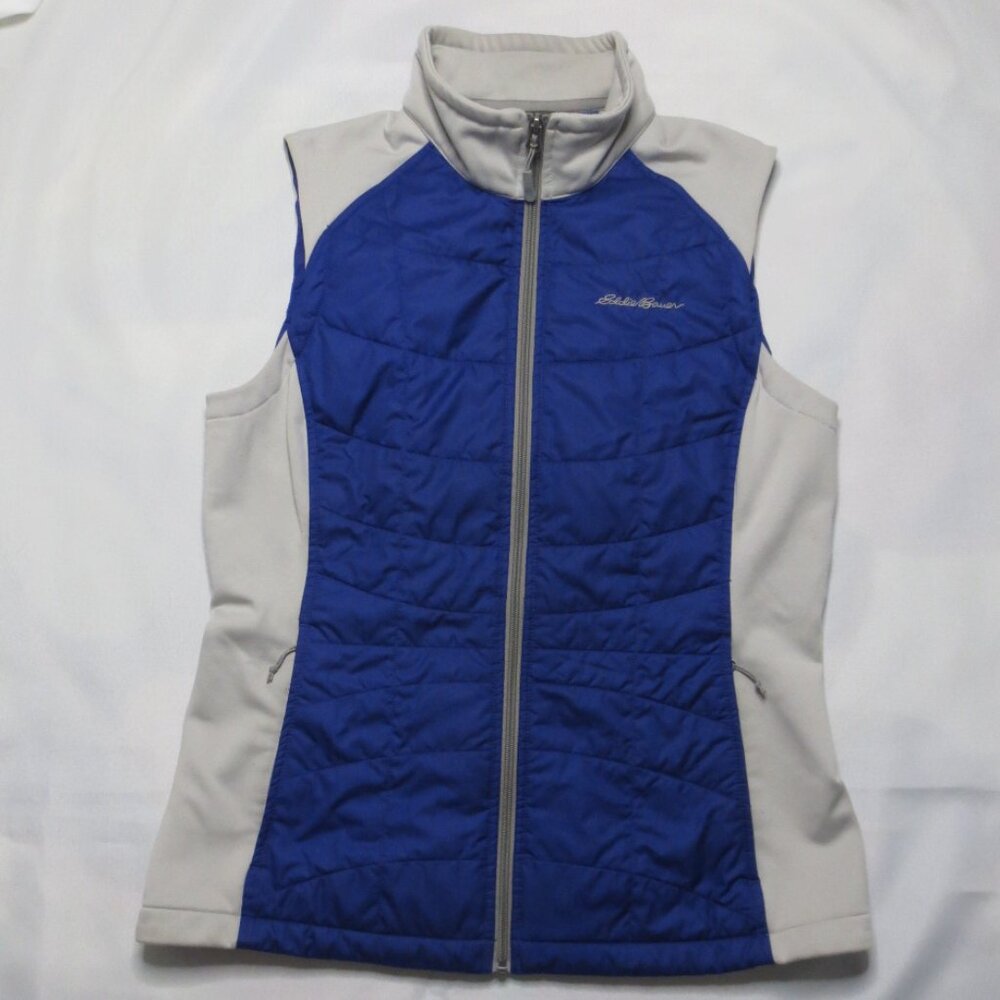 4/$14 EDDIE BAUER womens VEST gray BLUE lightweight OUTDOOR camping HIKING MED